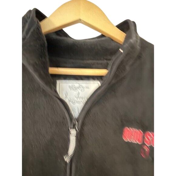 OHIO STATE Buckeyes Fleece Pullover Black Mock Zip Kangaroo Football Size LARGE - Picture 4 of 9